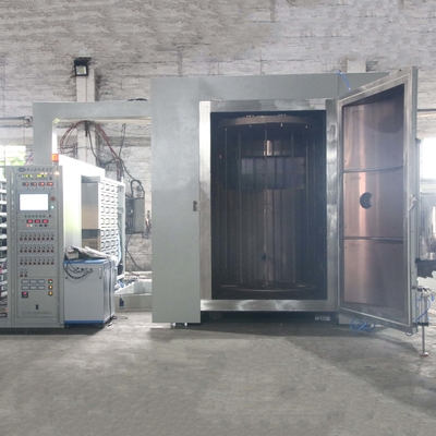 Máy ion chân không Thiết bị phun kim loại thép không gỉ thủy tinh gốm lớp phủ hoàn thiện màu vàng PVD