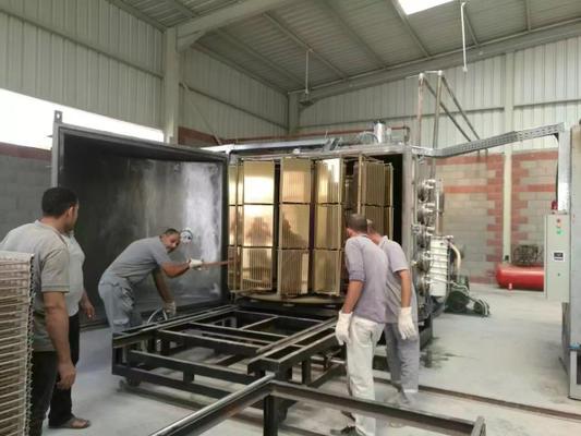 Giá tốt. Máy phủ chân không PVD màu sáng bền lâu với công nghệ ổn định tia cực tím để sản xuất gạch số lượng lớn trực tuyến